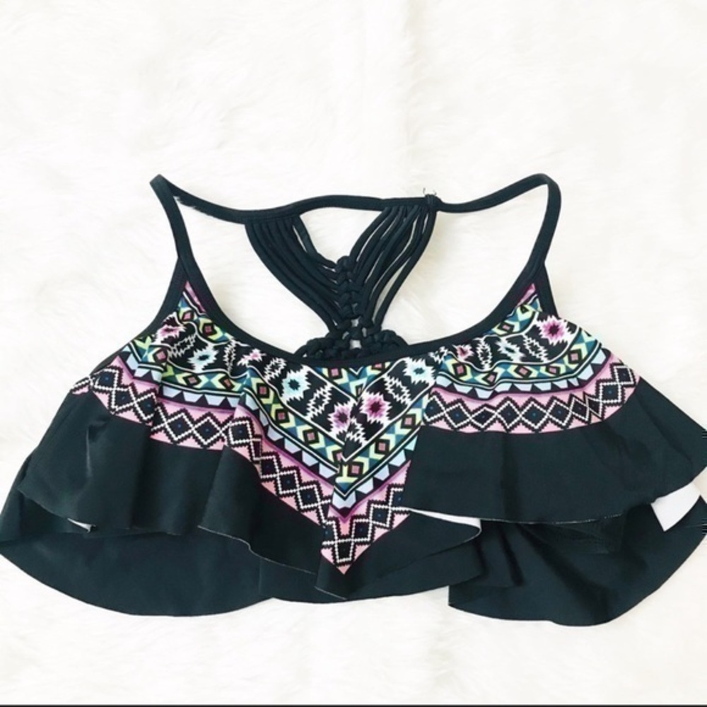 California Waves Swim Top Size medium Red/Black